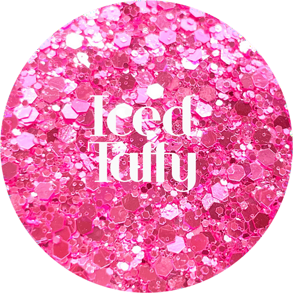 Glitter Heart Co. - High Quality Polyester Glitter - 1 oz Bag- Iced Taffy - Metallic Pink Chunky Mix
