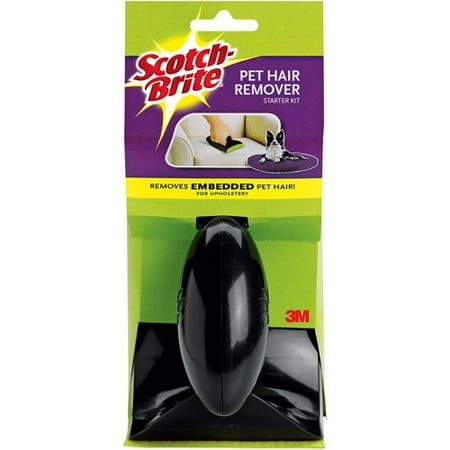 Scotch Fur Fighter Hair Remover Starter Kit for Upholstery, 1 Handle with 5 Refill Sheets