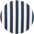 thumbnail image 1 of Safavieh Montauk 4' Round Hand Woven Cotton Rug in Navy and Ivory, 1 of 10