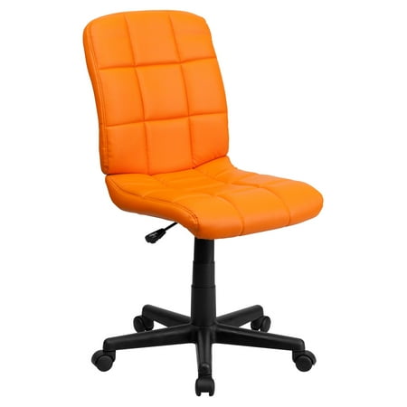 Office Swivel Chair Flash Furniture Mid-Back Quilted Vinyl Swivel Armless Task Office Chair, Multiple Colors ()