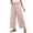 Pink, variant on Women's Loose Straight-Leg Elastic Waist Lace Cropped Pants Pink Size XL