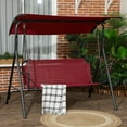 thumbnail image 2 of Outsunny 3-Seat Patio Swing Chair with Adjustable Canopy Wine Red, 2 of 10