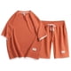 thumbnail image 1 of Pantalones Cortos Atléticos para Hombres con Bolsillos de Ajuste Suelto de Dos Piezas, Camiseta de Cuello Redondo de Tamaño Grande Y Pantalones Cortos, Poliéster Suave Toda la Temporada Casual, Conjun, 1 of 2