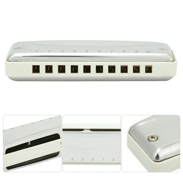 Harmonica, Mignon Harmonica Bleu, Fort Matériau de Résine Abs Portable Couverture en Acier Inoxydable pour les Débutants de Performance Cadeau Professionnel Blanc, Bleu, Orange, Rouge, Noir