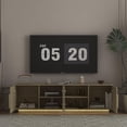 thumbnail image 6 of Demi Bonn TV Stand with 16 Color LEDs 68" Modern TV Stand Cabinet Entertainment Center for 55 60 65 Inch TV, Brown, 6 of 7
