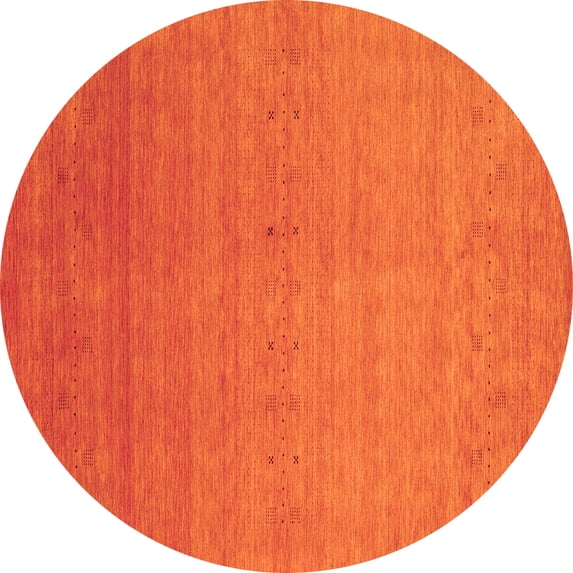 Ahgly Company Indoor Round Abstract Orange Contemporary Area Rugs, 6' Round