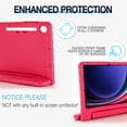 thumbnail image 3 of for Galaxy Tab S9/S9 FE 11 Inch SM-X710/SM-X716B/SM-X718U/SM-X510 2023 case, Shockproof, Silicone Rubber EVA Portable Handle Stand Protective Kids Cover Case for Samsung Galaxy Tab S9/S9 FE, Rose, 3 of 5
