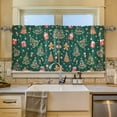 thumbnail image 2 of Yayeee Kitchen Curtains Tier Set of 2 Light Filtering 57"x36" Over Sink Window Panels, Green Christmas Gingerbread, 2 of 7