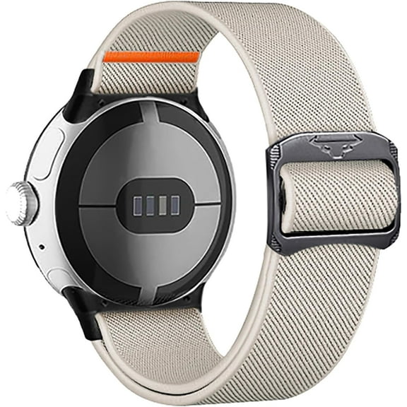 KOMI Compatible with Google Pixel Watch 2 Band/Pixel Watch 3 Bands 41mm, Washable Elastic Nylon Sport Replacement Strap for Google Pixel Watch Band Women Men, Beige