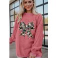 thumbnail image 3 of Trendy Women's Graphic Sweatshirt with Bow Pattern and Checkered Details - [ZhiHiMeRi] | (US 12-14)L, 3 of 6