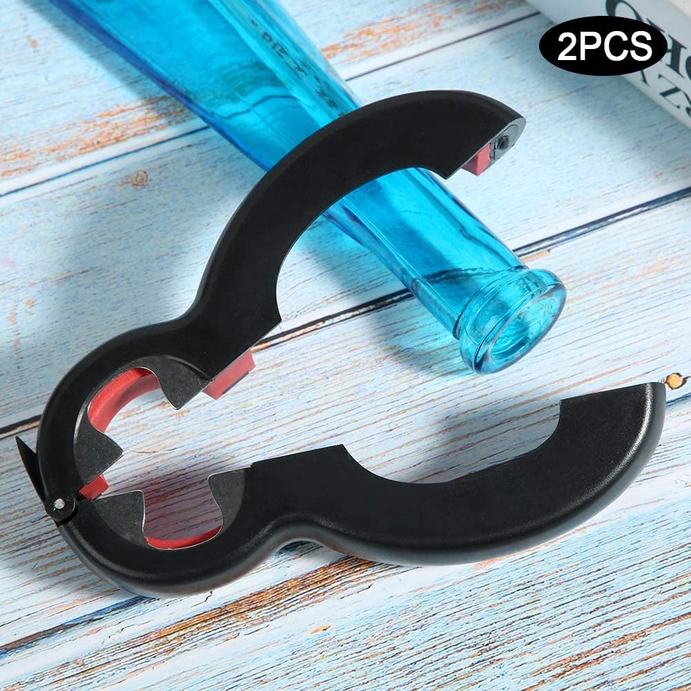 FRKSMD-Manual Can Opener , Black Red Portable Handheld Bottle Opener Kitchen Tool for Can Pull Rings for Can Lids