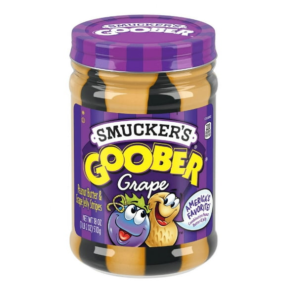 Smucker's Goober Peanut Butter and Grape Jelly Stripes, 18 Ounces (Pack of 4)
