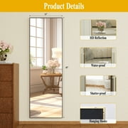BEAUTYPEAK 48x 14 Full Length Door Mirror Hanging Wall-Mounted Mirrors, Black