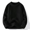 thumbnail image 2 of JUUYY Women's Oversized Sweater Vintage Knitted Sweater Long Sleeve Sweater Woven Trendy Crewneck Pullover Black XL, 2 of 6
