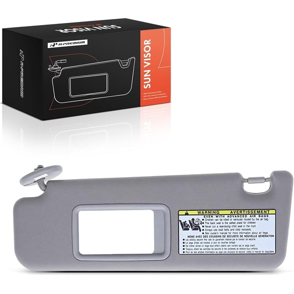 A-Premium Driver Left Side Sun Visor Compatible with Toyota 4Runner 2004 2005 2006 2007 2008 - Without Vanity Light, with Vanity Mirror, with Sliding Sun Visor Extension, Gray Color