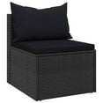 thumbnail image 5 of vidaXL Patio Middle Sofas with Cushions Accent Loveseat 2 Pcs Poly Rattan, 5 of 17