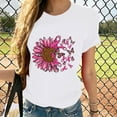 thumbnail image 1 of Puntoco Blusa de manga corta con estampado de moda para mujer, divertida camiseta de cuello redondo, 1 of 4