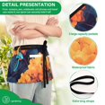 thumbnail image 6 of Vibrant Orange Flowers Server Apron with 3 Pockets Waist Apron for Waiter Waitress, 6 of 7