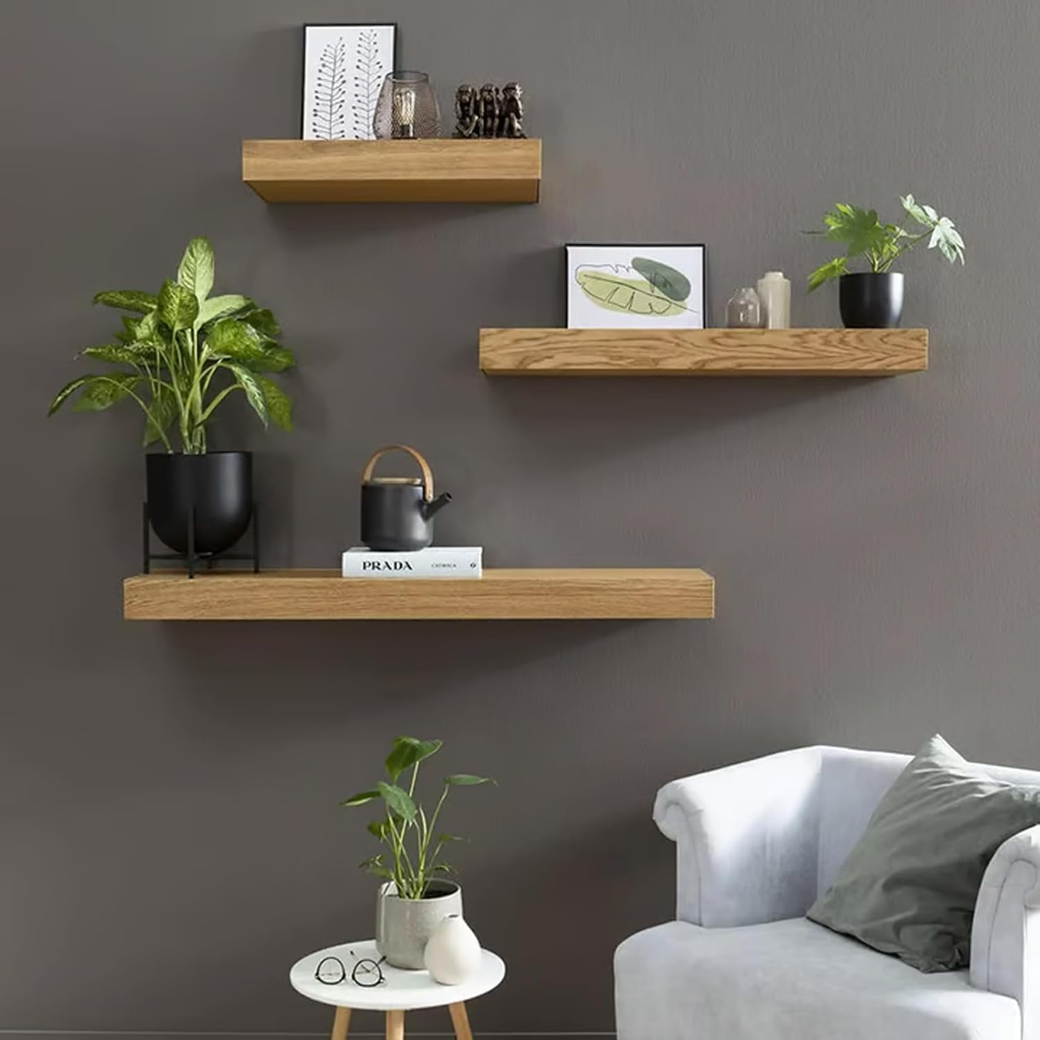 Magicflap Designer Shelf with Secret Compartment, Concealed Floating Shelf, Wall-Mounted Storage Solution, Secret Shelf, Hidden Compartment Shelf, Modern Home Decor (Wood)