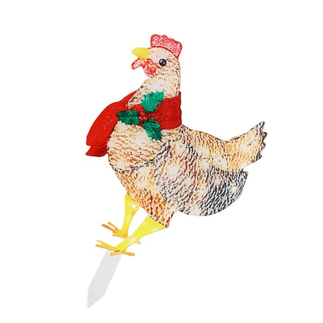 Decoración De Luz LED Para Pollo, Luz Navideña Para Pollo, Plástico, Impermeable, Multifuncional, Resistente A La Intemperie, Duradera Con Bufanda Para Exteriores