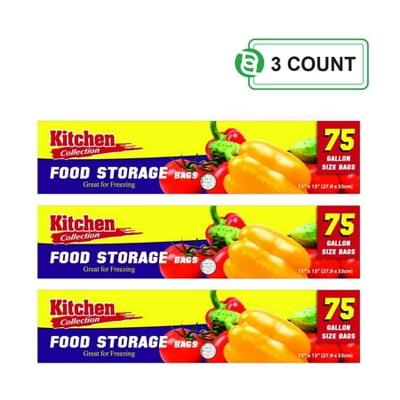1 Gallon Twist Tie Plastic Bags Party Bargains Storage Bags with Twist-Ties | Easy and Convenient Commercial Usage Your Kitchen Storage Needs Capacity: 1 Gallon - Size: 11 inch x 13 inch | Pack of 3 (75 Bags) ()