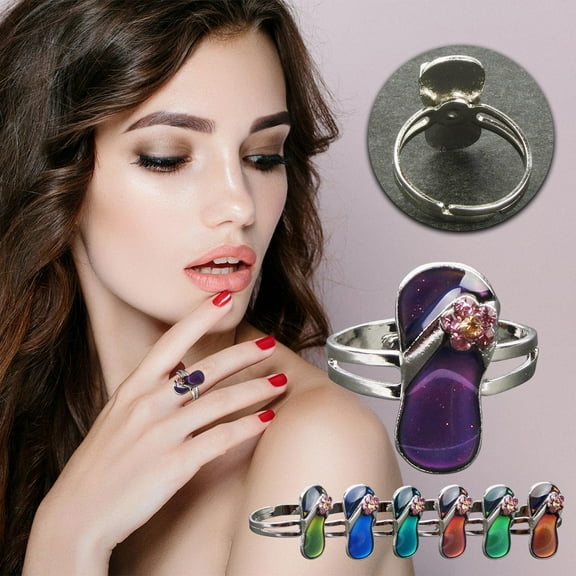 Kiplyki Mermaid Temperature-sensitive Mood Color-changing Ring, The Opening Will Turn Into Different Colors At Different Temperatures