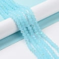thumbnail image 4 of Electroplate Glass Beads Strands Imitation Jade Beads Half Plated Rainbow Plated Faceted Rondelle Light Sky Blue 4x3mm Hole: 0.4mm 110~115pcs/strand 39~40cm, 4 of 4