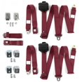 thumbnail image 1 of Standard 3 Point Burgundy Retractable Bench Seat Belt Kit with Bracketry & 3 Belts for 1964-1965 Ford Falcon, 1 of 1