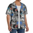 thumbnail image 2 of Balery Video Game Men's Casual Button Down Shirt Short Sleeve Textured Summer Cuban Beach Shirts-Small, 2 of 7