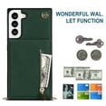 thumbnail image 4 of Allytech Crossbody Case for Samsung Galaxy S23 6.1", PU Leather Protective Credit Card Holder Zipper Purse Kickstand Handbag Case with Shoulder Strap Women Girl Cover for Galaxy S23 2023, Green, 4 of 12