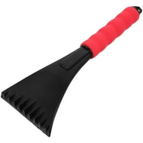 LULULION Red Outdoor Snow Shovel with Replaceable Ice Remover for Easy Deicing