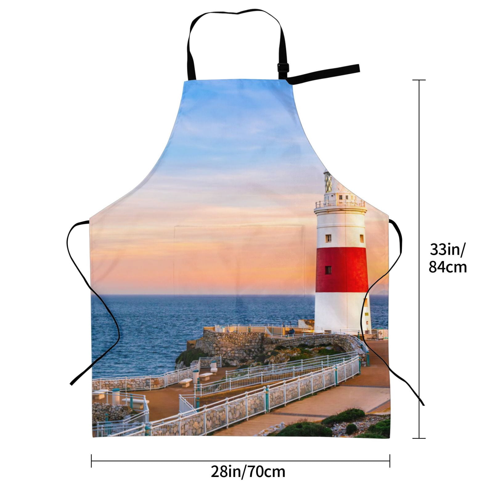 Kdxio Lighthous1 Apron with Pockets Adjustable Kitchen Aprons for Men Women Waterproof Aprons for Cooking,Drawing,Crafting, Baking Household Cleaning