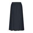 thumbnail image 6 of Women's Summer Front Button Midi Skirts Casual High Elastic Waist A Line Pleated Midi Skirts, 6 of 7