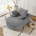 thumbnail image 5 of Magic Home Oversized Chaise Lounge Chair Indoor, Modern Deep Seat Sofa with Back Cushion, Pillows, Cloud Plush Corduroy Upholstered Sofa Bed, for Living Room,Bedroom,No Assembly Required, Gray Couch, 5 of 16