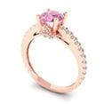 thumbnail image 2 of Clara Pucci 14K Rose Gold 1.47ct Pink Solitaire with Accents Ring for Women, 2 of 8