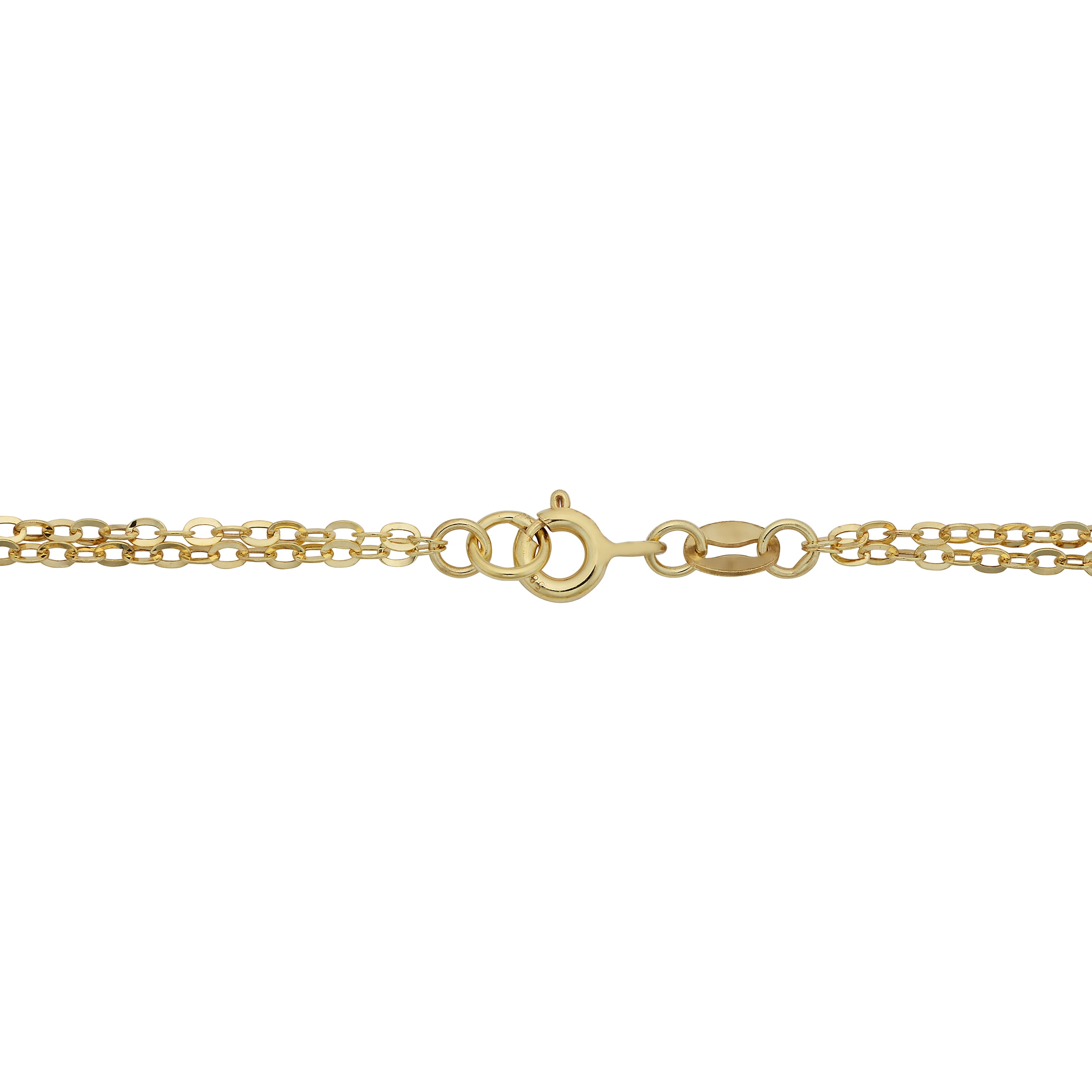 KoolJewelry 14k Yellow Gold Diamond-cut Link and Double Strand Necklace (18 inch)