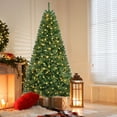 thumbnail image 4 of Costway Árbol de Navidad de 240 cm con 1182 puntas de ramas de PVC 400 luces LED de color blanco cálido Guantes, 4 of 5