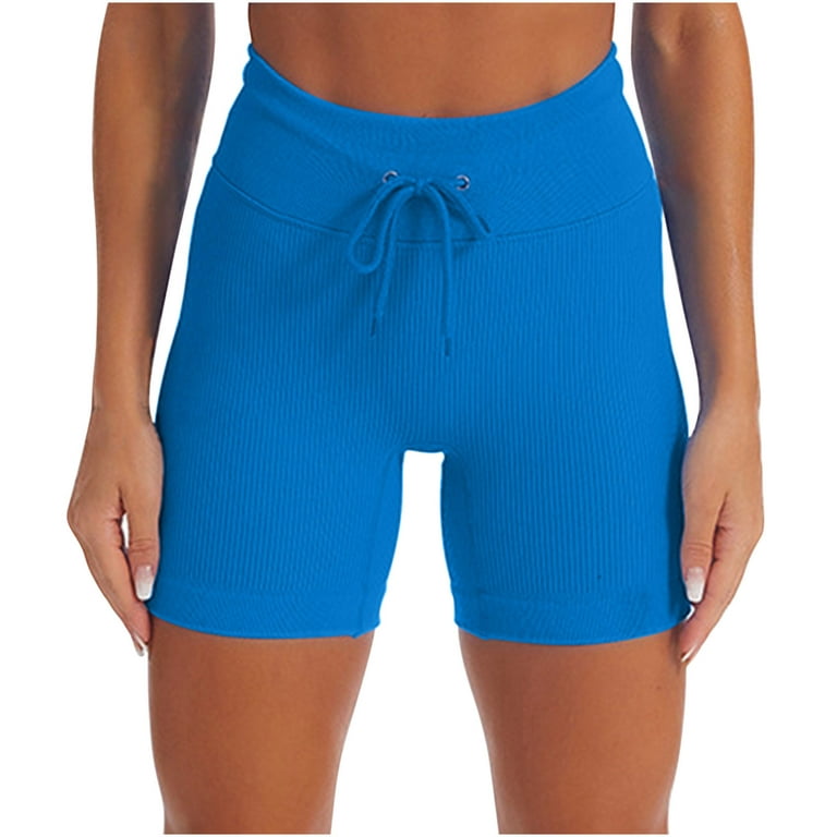 RQYYD Clearance Women's Yoga Shorts Ribbed Seamless Workout High