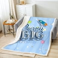 thumbnail image 2 of Outer Space Throw Blanket Cute Cartoon Space Rocket Blanket Universe Themed Fleece Blanket for Teens Galaxy Starry Sky Theme Bedroom Decor Fuzzy Blanket 90"x90", 2 of 6