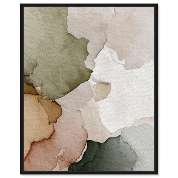 Beige Ground Swell II Canvas Print Nature Decor by Art Remedy, Black Frame, 16 x 20