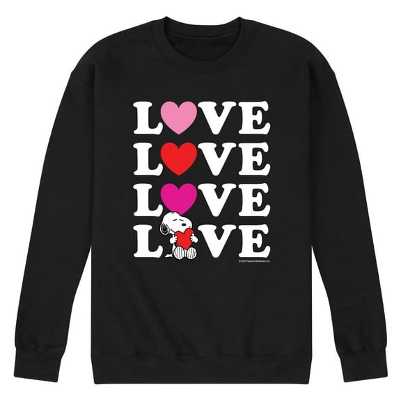 Peanuts - Snoopy Love Stacked - Men's Crew Fleece