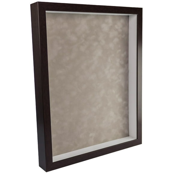 24x36 Shadow Box Frame In Brown With A 1 3/4" Usable Depth Includes Smoke Suede Acid-Free Backing,