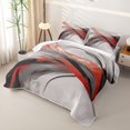 thumbnail image 3 of Homewish Red Black Ombre Bed Spread Queen,Modern Artwork Queen Coverlet Set,3pcs, 3 of 7