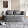thumbnail image 3 of BUIORD 75" Convertible Loveseat Sofa, 2-in-1 Foldable Sleeper Sofa Bed with Multi Functional Blanket, Corduroy Floor Sofa for Living Room Bedroom, Gray, 3 of 9