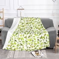 thumbnail image 3 of LNWH Super Soft Flannel Bed Blanket, Cozy Fluffy Warm All Seasons Green Leaf Texture Pattern Throw Blankets for Sofa Bedding, 60"x50", 3 of 8