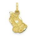 thumbnail image 4 of 10k Yellow Gold Polished & Diamond Cut Flower in Heart Charm Pendant, 4 of 7