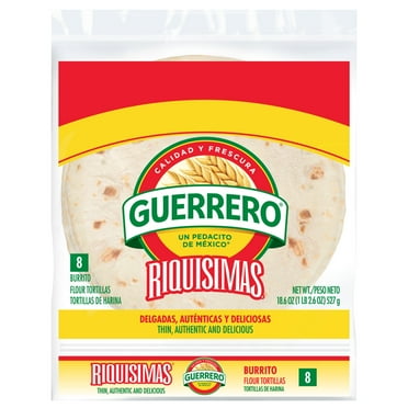 Guerrero Riquisimas Flour Tortillas, Burrito Size, 8 Count