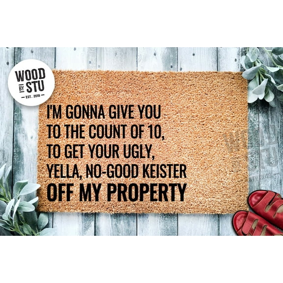 I'm Gonna Give You to the Count of 10 Funny Christmas Door Mat | Funny Christmas Doormat | Go Away | Christmas Holiday Gift | Welcome Mat
