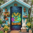 thumbnail image 5 of Happy Easter Door Cover, Bunny Banner Large Fabric Colorful Spring Welcome Decoration for Easter Party Photo Booth Background Favor Supplies, 35x71 Inches, 5 of 6