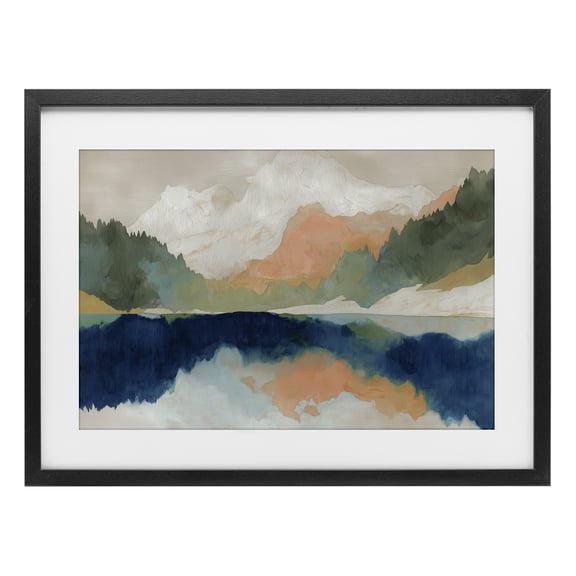 Stupell Industries Alpine Autumn Lake Reflection Black Framed Print Under Glass, design by Chromatic Storm Studio